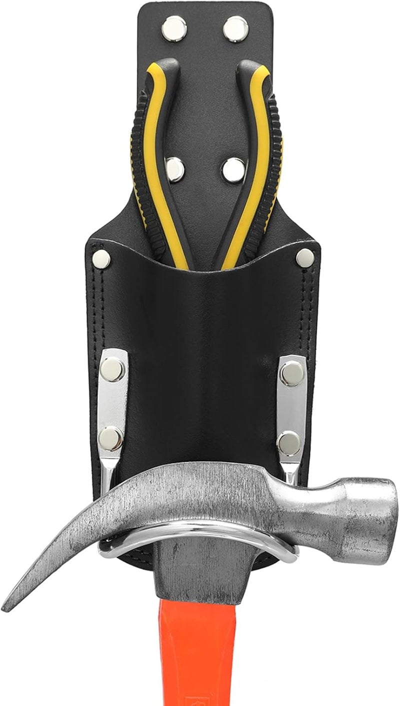 compuda Hammer Holder,Hammer Holder for Belt,Tool Holder Pliers Holster Knife Holster, Hammer Holster Made with Genuine Leather and Heavy-Duty Steel,for Construction Electrician Carpentry Garden Pruning. - Image 1